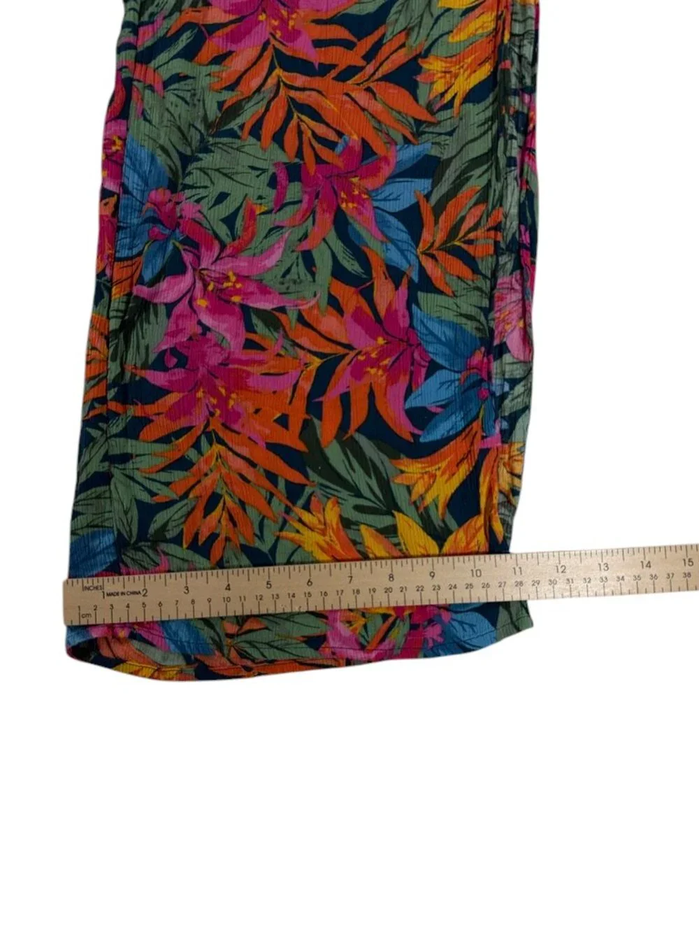 Women's Tropical Floral Wide Leg Pants Size M Boho Vacation Resort